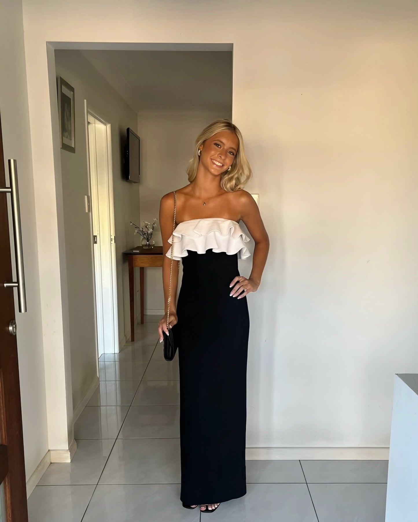 Crepe Knit Strapless Dress
