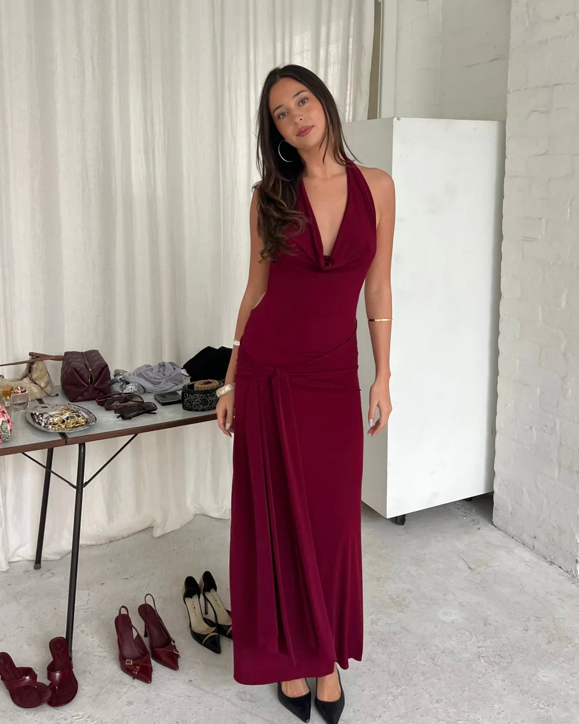Nadia Dress - Burgundy