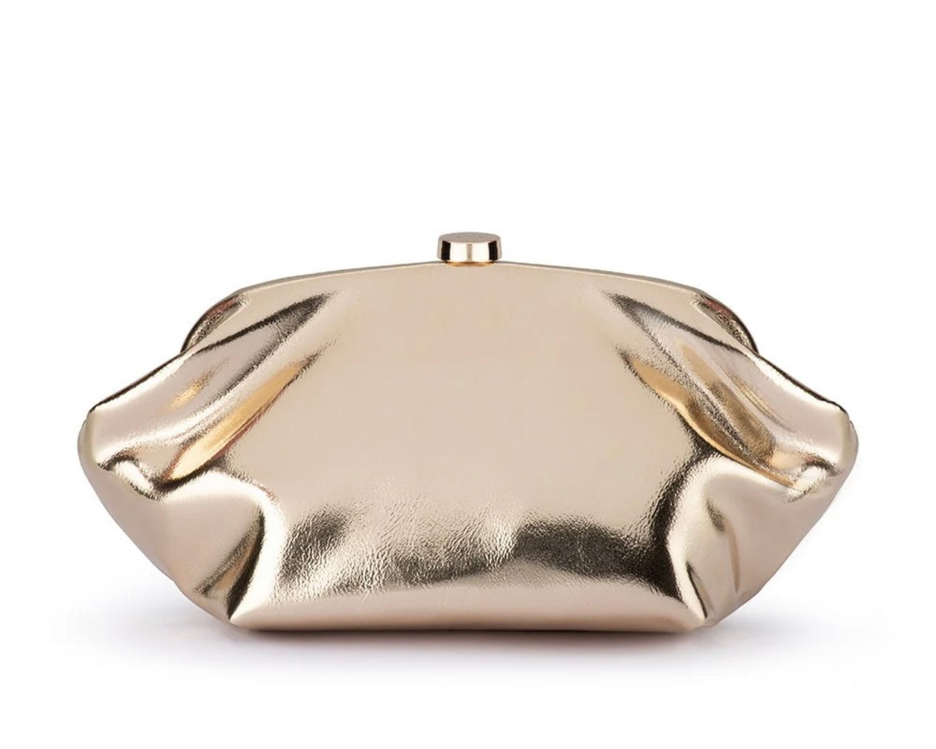 Tally Metallic Clutch - Gold