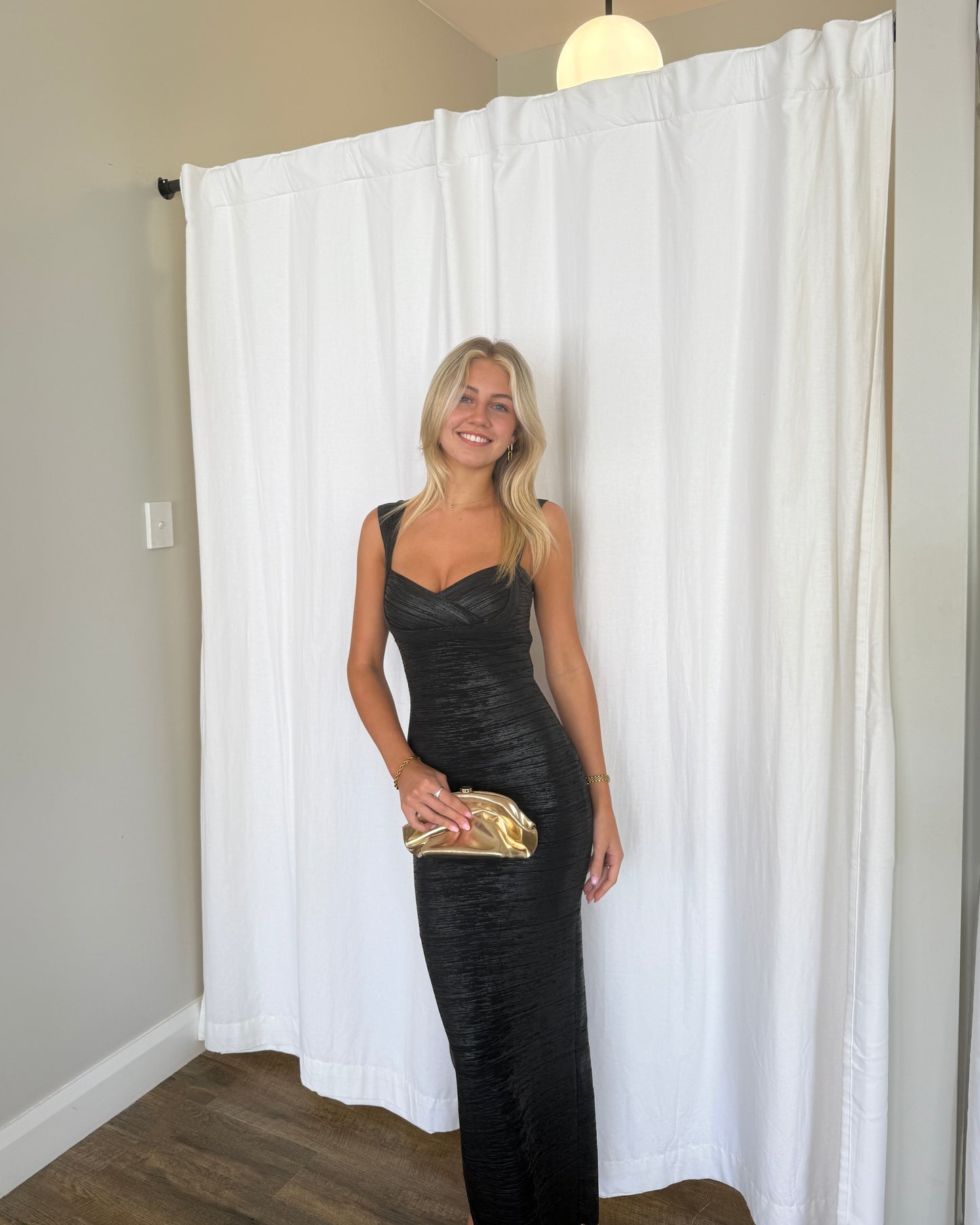 Bandage Gown - Black Metallic