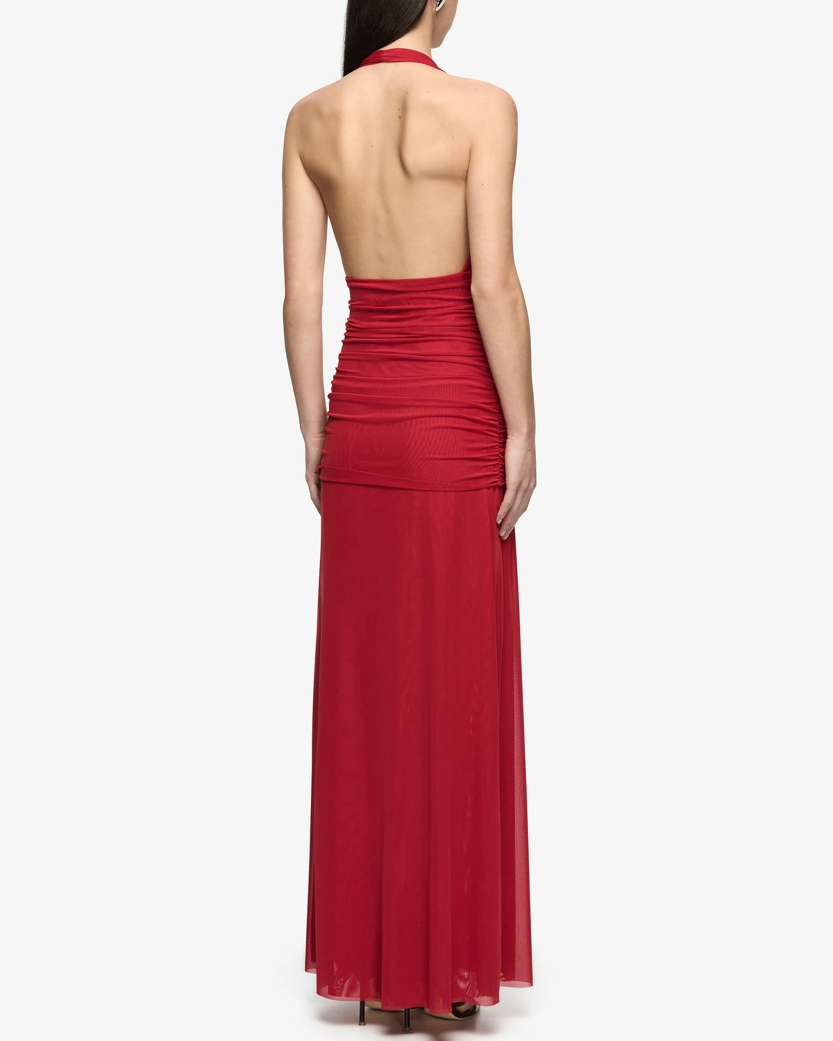 Wren Drape Maxi Dress - Ruby Red