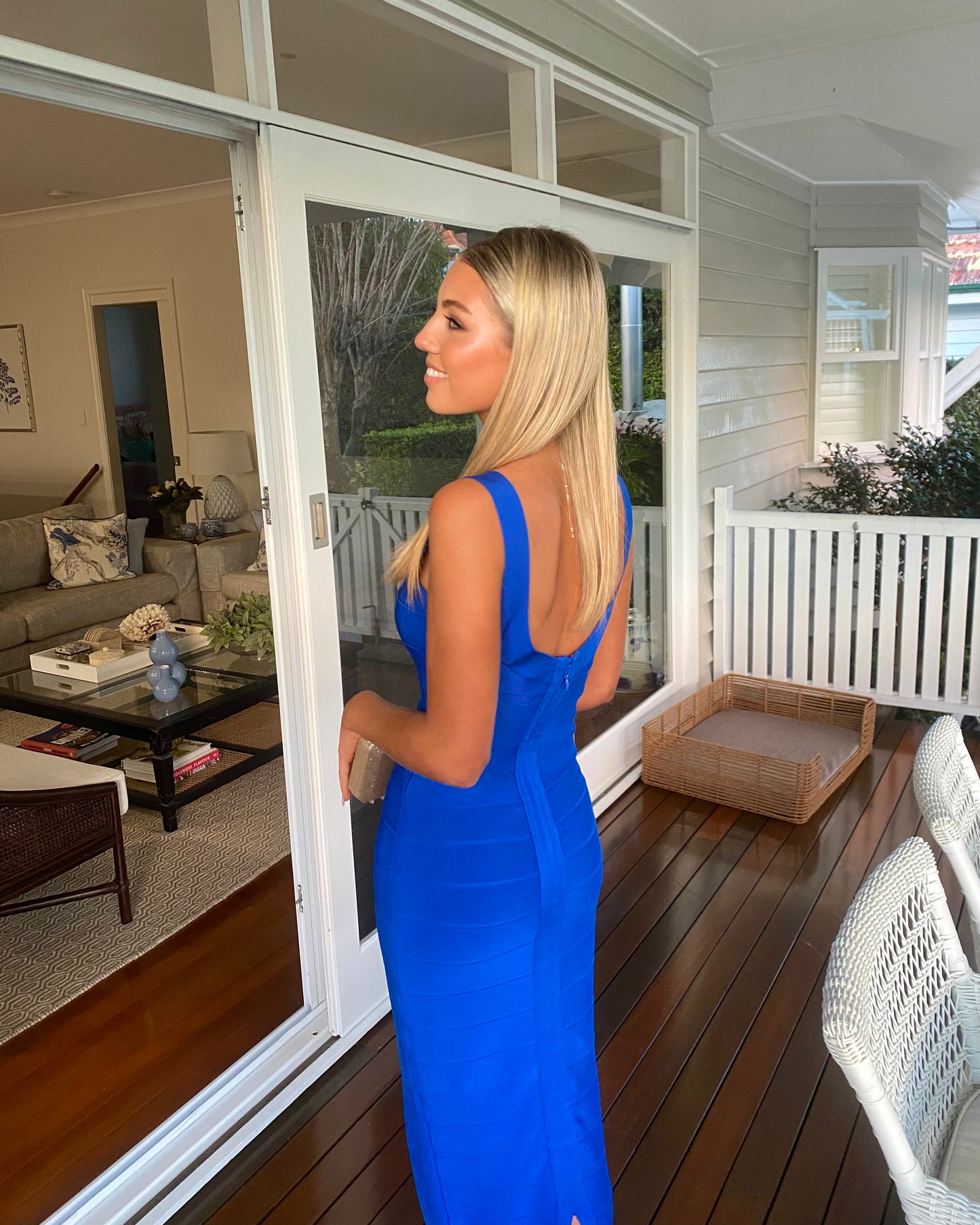 Scoop Neck Gown - Blue