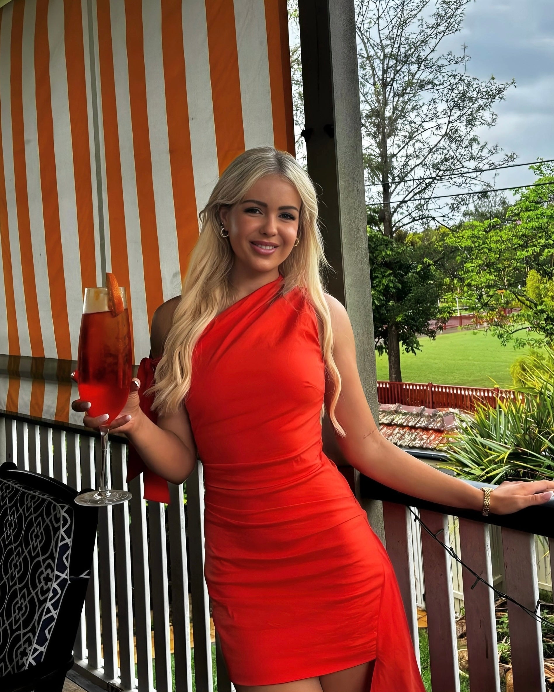 sir the label dahlia one shoulder dress Sir The Label Dahlia Mini Dress (Tangerine)