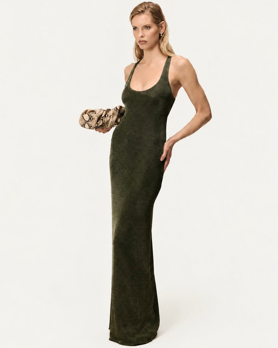 Indi Dress - Khaki Metallic