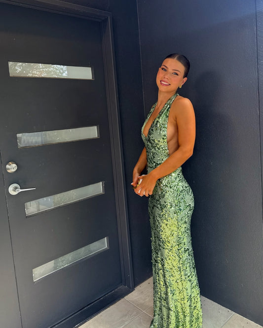Liana Dress - Seafoam Sequin
