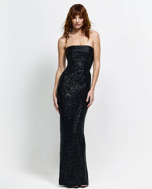 Thalia Gown - Black Sequin