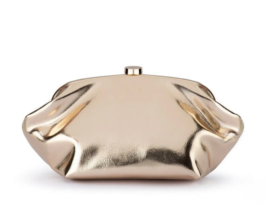 Tally Metallic Clutch - Gold