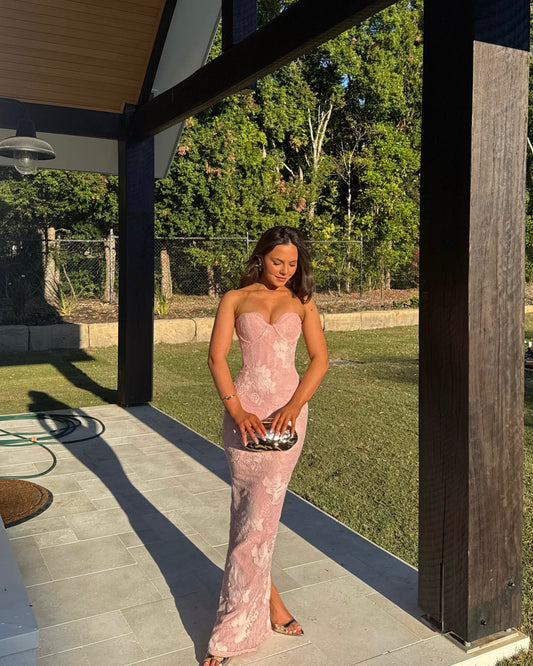 Lucienne Lace Maxi Dress - Pink