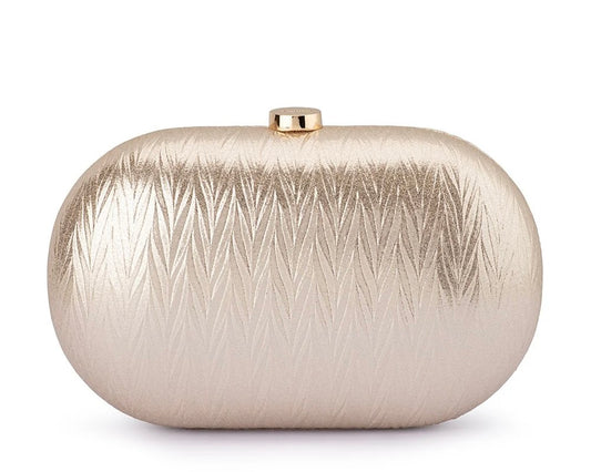 Izza Oval Clutch - Gold