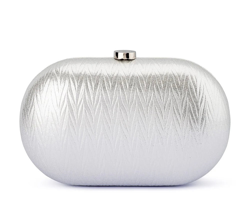 Izza Oval Clutch - Silver
