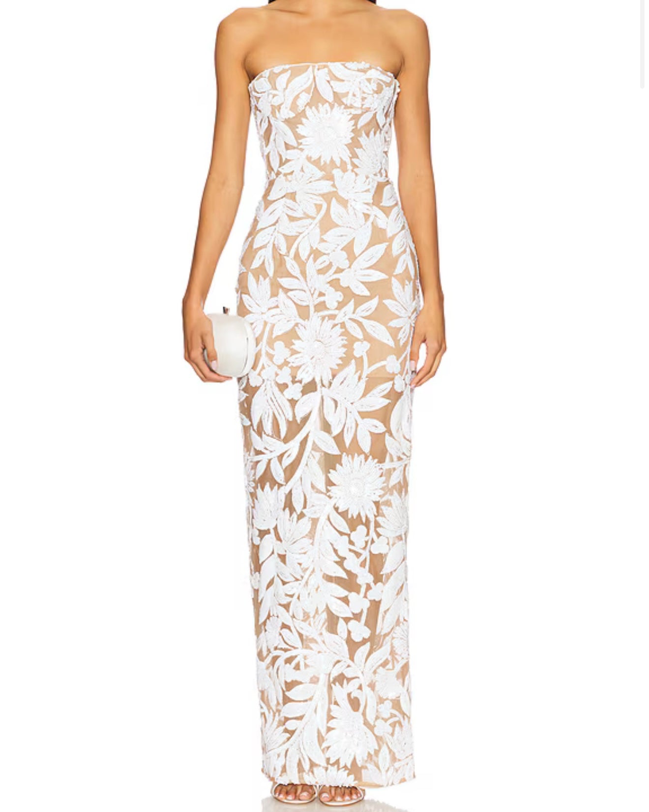 Dahlia Maxi Dress - White Sequin
