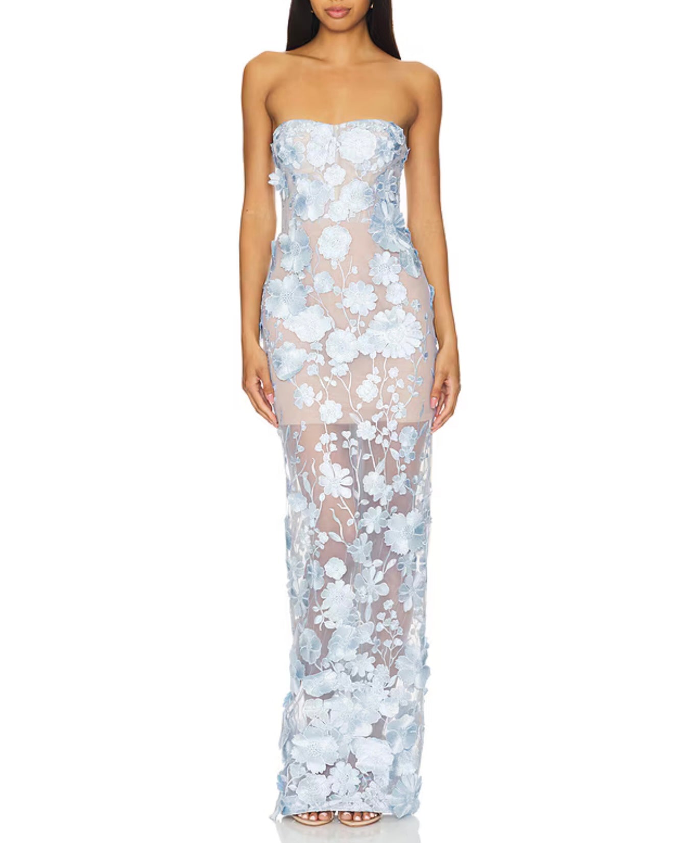 Jasmine Dress - Baby Blue Floral