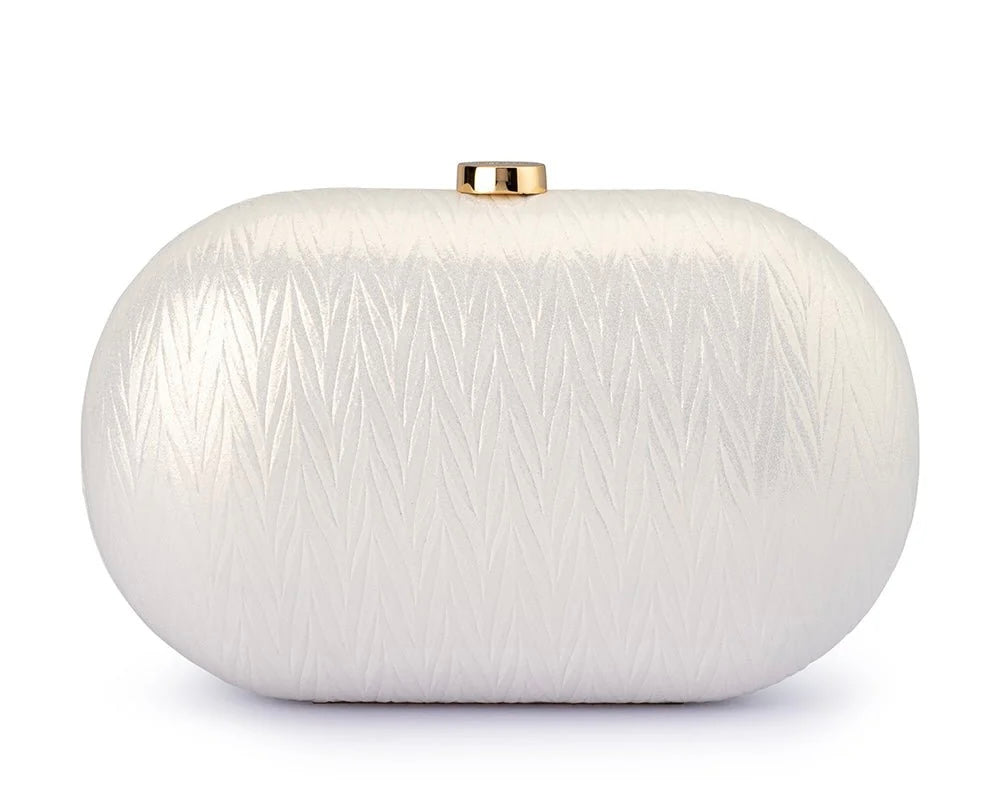 Izza Oval Clutch - Pearl