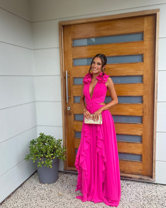 Flutter Sleeve Maxi Dress - Azalea