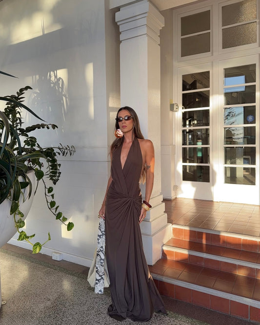 Clementine Twist Dress - Milk Chocolate