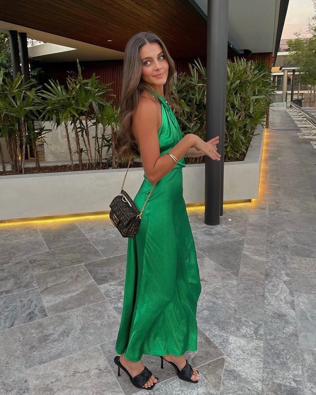 Green maxi hot sale dress casual