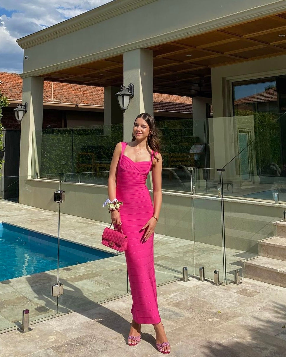 Bandage Gown - Pink Book My Look Brisbane Bandage Gown - Pink Book My Look Brisbane